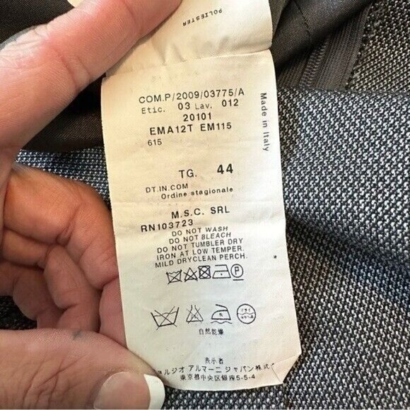 Giorgio Armani Collezioni Italy Wool Silk Blend Gray Cap Sleeve Dress Sz 8 $1049 - Picture 10 of 11